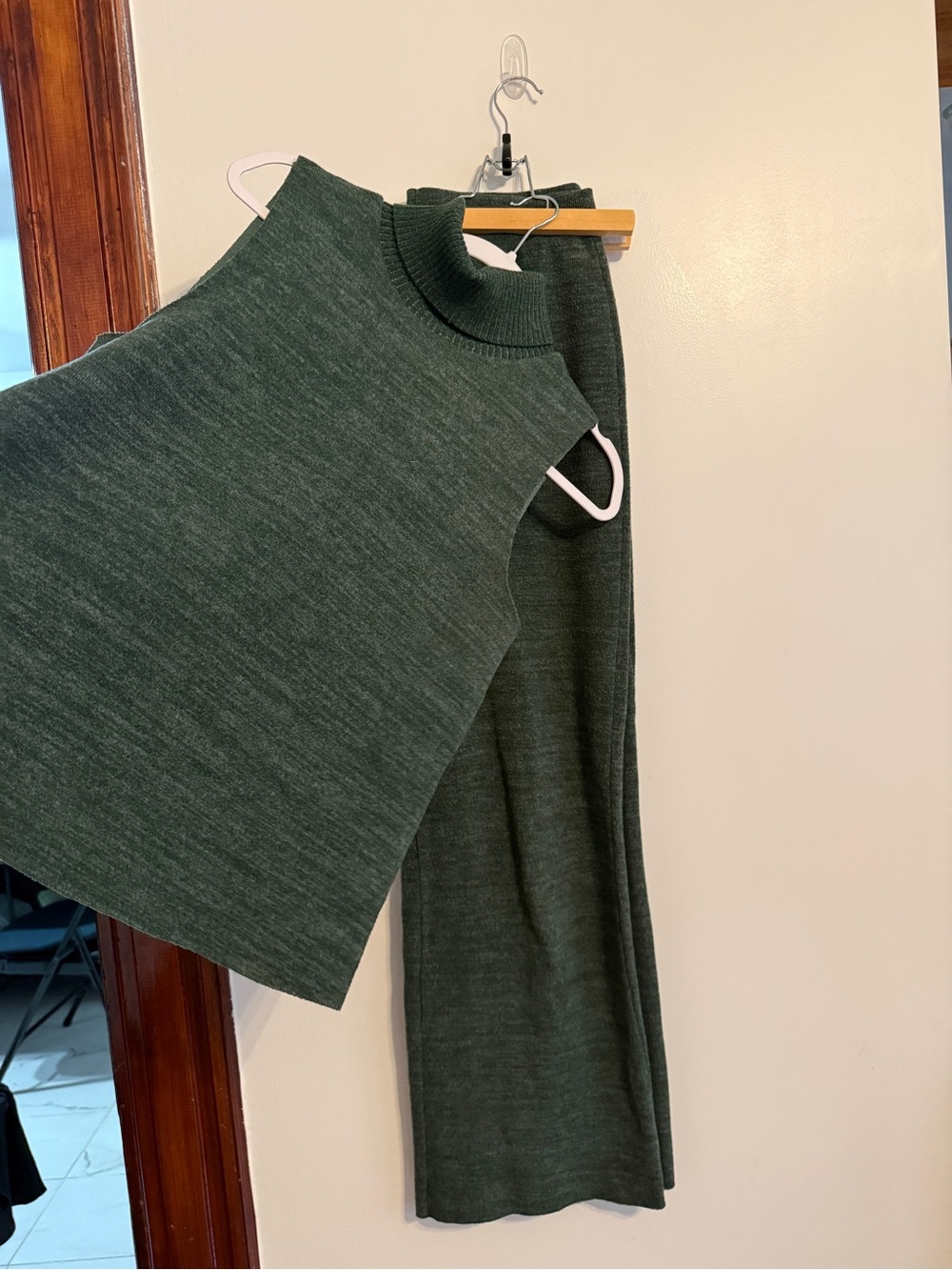 Zara Forest Green Sleeveless Turtleneck Knit Top